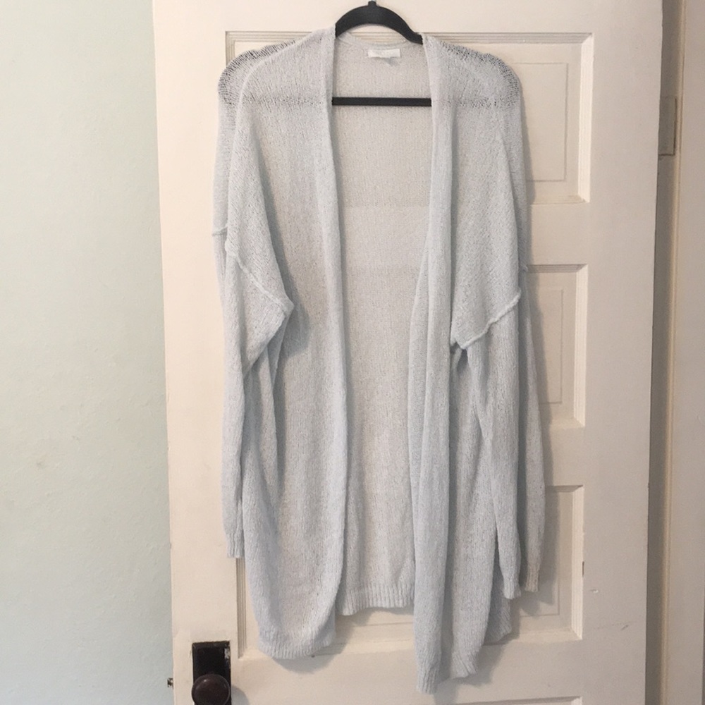 Light blue open weave cardigan XL